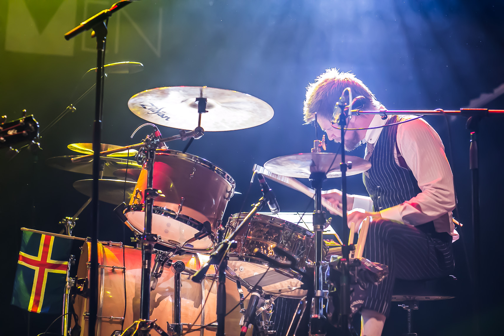 Drummer Arnar Rosenkranz from Of Monsters and Men by music photographer Deborah Lowery